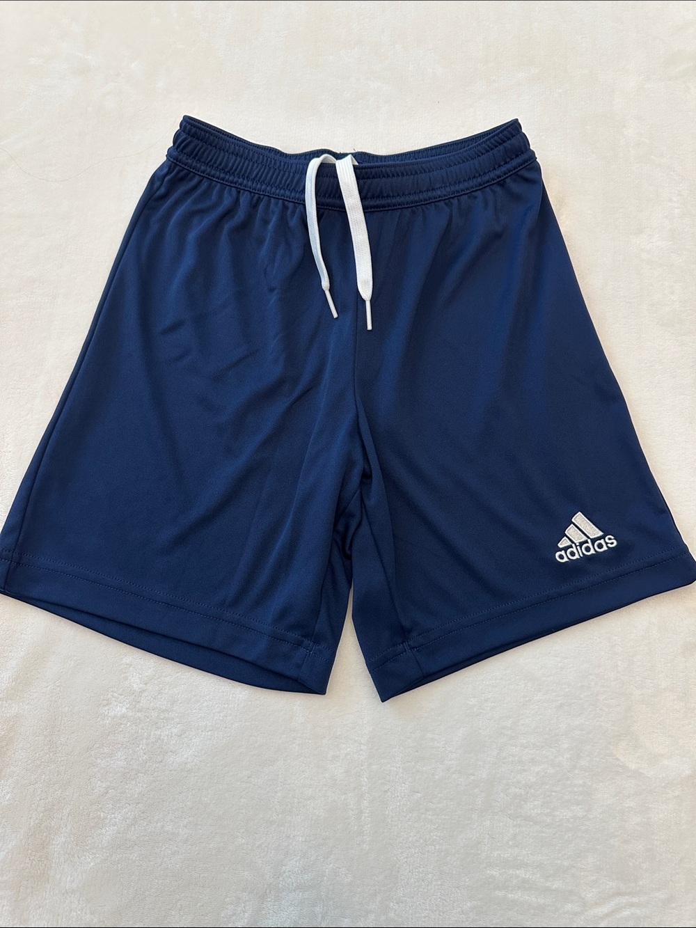 adidas Boy’s Navy Athletic Shorts with White Drawcord